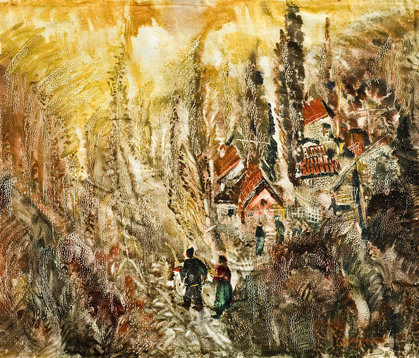 Alexander Sheltunov. Open Air Museum. 1985. Paper, watercolour. 62 × 72