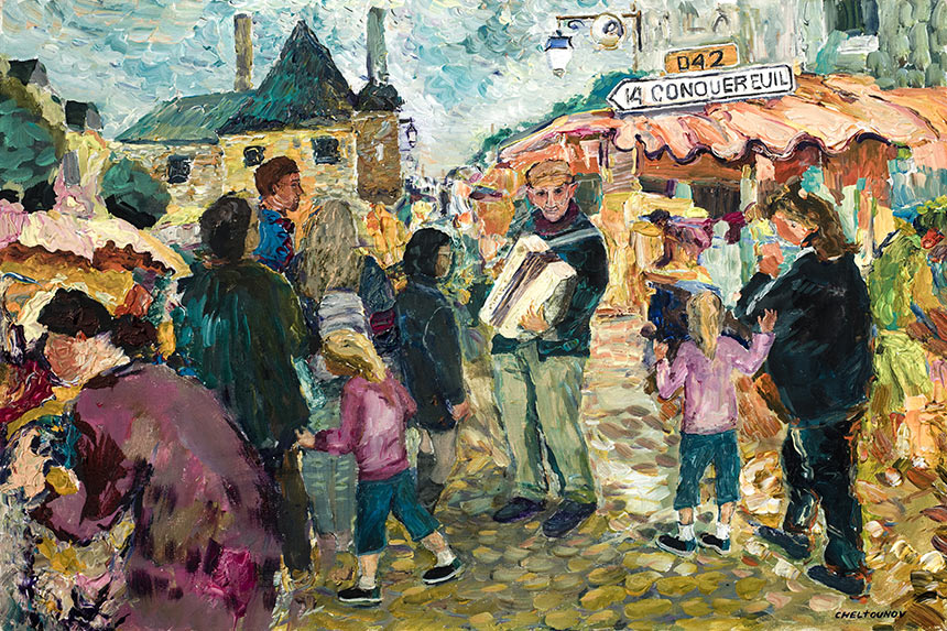Alexander Sheltunov. Chestnut Holiday. 2002. Oil on canvas. 54 × 81