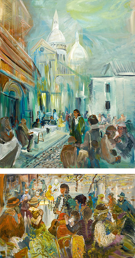 Alexander Sheltunov. Montmartre. Diptych. 2003. Oil on wood particle board. 162 × 130 / 81 × 130