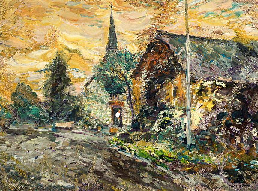 Alexander Sheltunov. Old Church. 2002. Oil on canvas. 54 × 73
