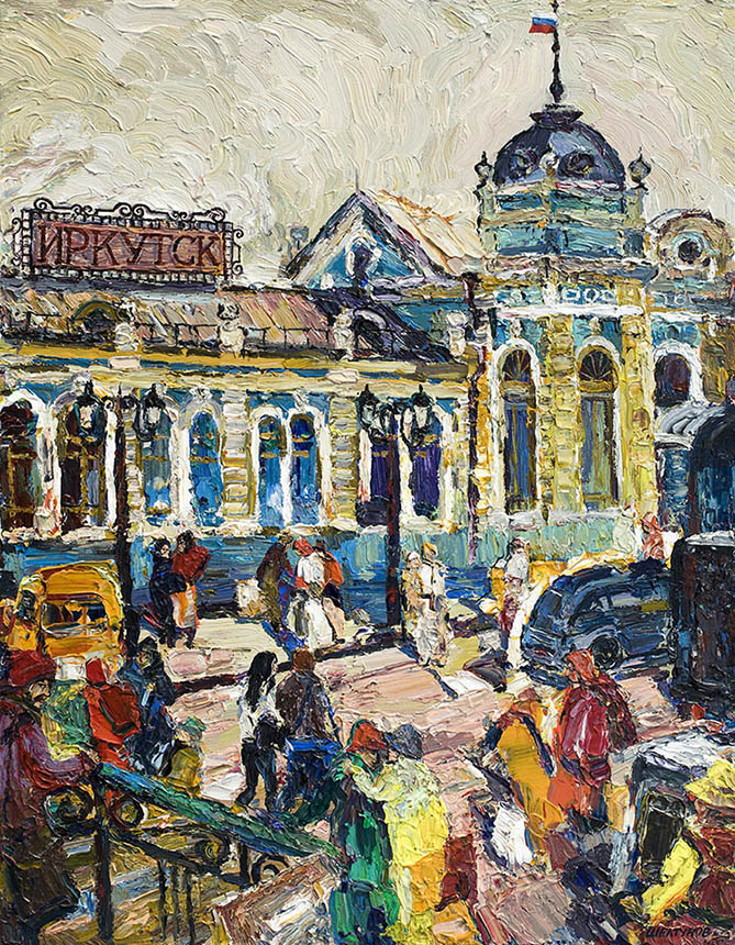 Alexander Sheltunov. Railway Station. 2006. Oil on canvas. 90 × 70