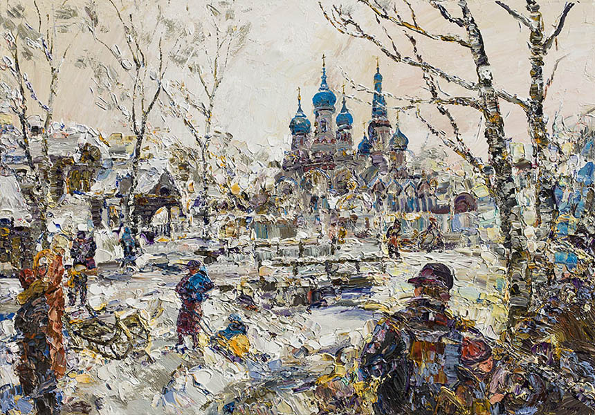Alexander Sheltunov. Russian Winter. 2008. Oil on canvas. 81 × 116