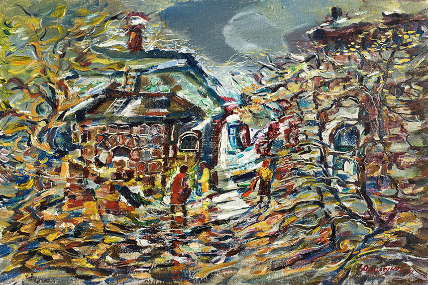 Alexander Sheltunov. Yellow Season. 1999. Oil on canvas. 34 × 51