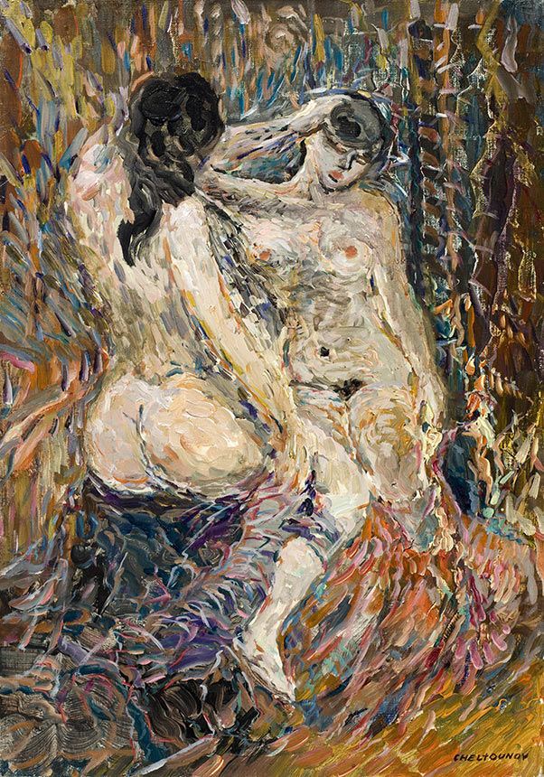Alexander Sheltunov. At the Mirror. 2003. Oil on canvas. 65 × 45
