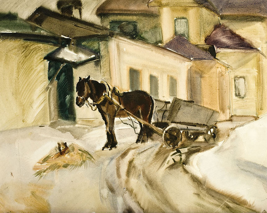 Alexander Sheltunov. Rest. 1977. Paper, watercolour. 43 × 54