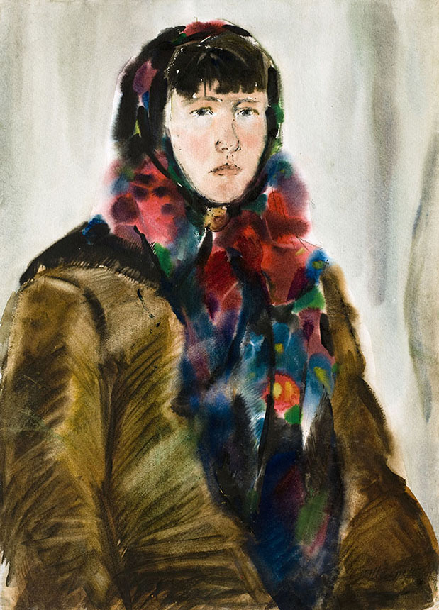 Alexander Sheltunov. Galina Petrova. 1977. Paper, watercolour. 57 × 40