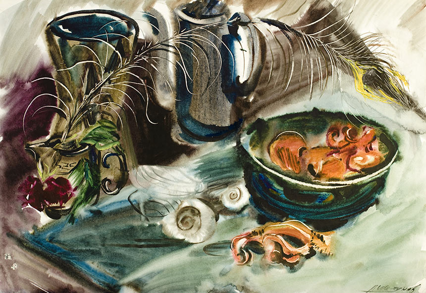 Alexander Sheltunov. Shrimps. 1985. Paper, watercolour. 42 × 61