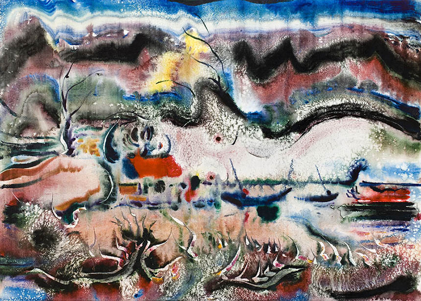 亚历山大•舍尔图诺夫 倒影 1998 水彩纸 61 × 85