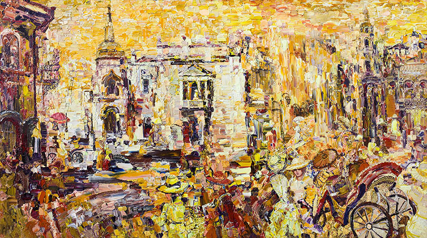 亚历山大·舍尔图诺夫 对话 2007 油画底布 162 × 290