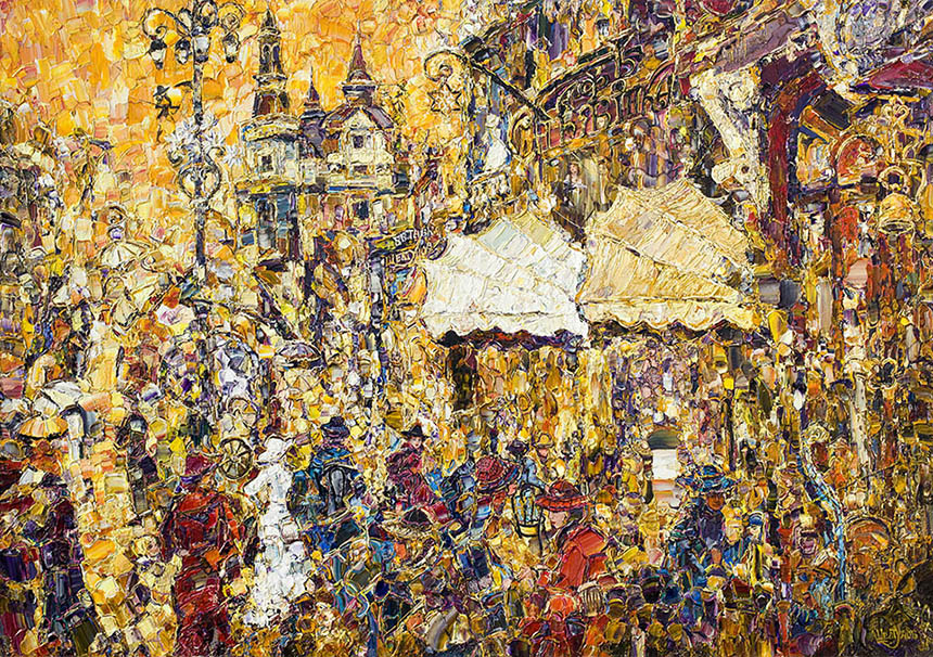亚历山大·舍尔图诺夫 《雪花》咖啡馆 2007 油画底布 114 × 162