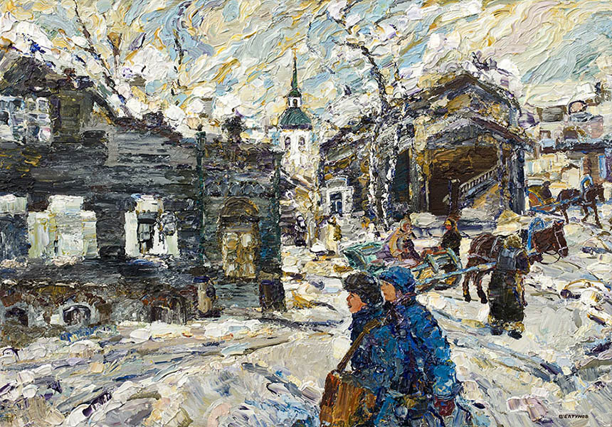 亚历山大·舍尔图诺夫 白色城市 2005 油画底布 81 × 116