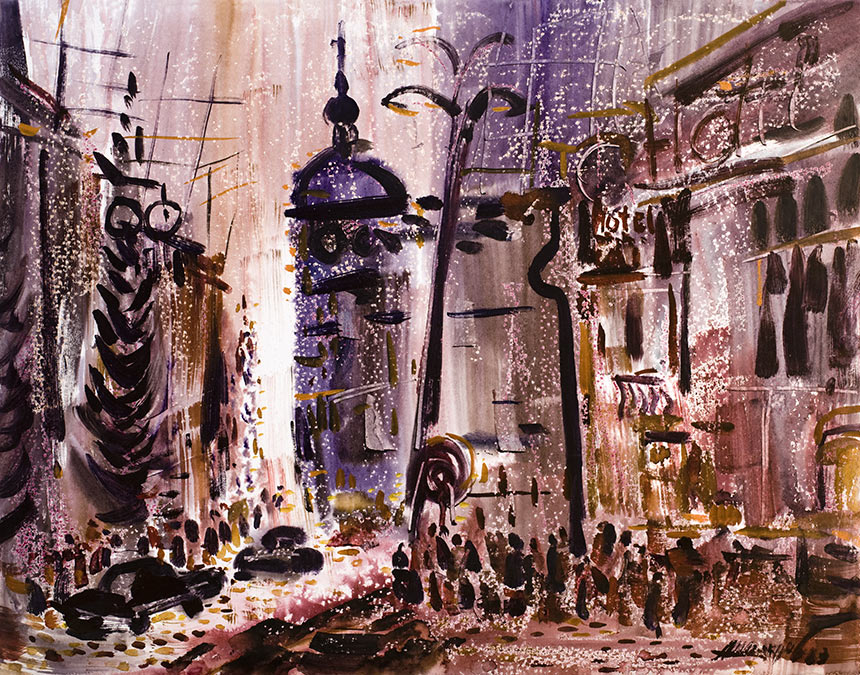 亚历山大·舍尔图诺夫 在罗马 1989 水彩纸 47 × 60