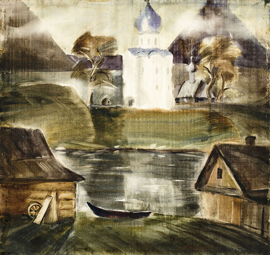 亚历山大·舍尔图诺夫 旧要塞 1977 水彩纸 57 × 60