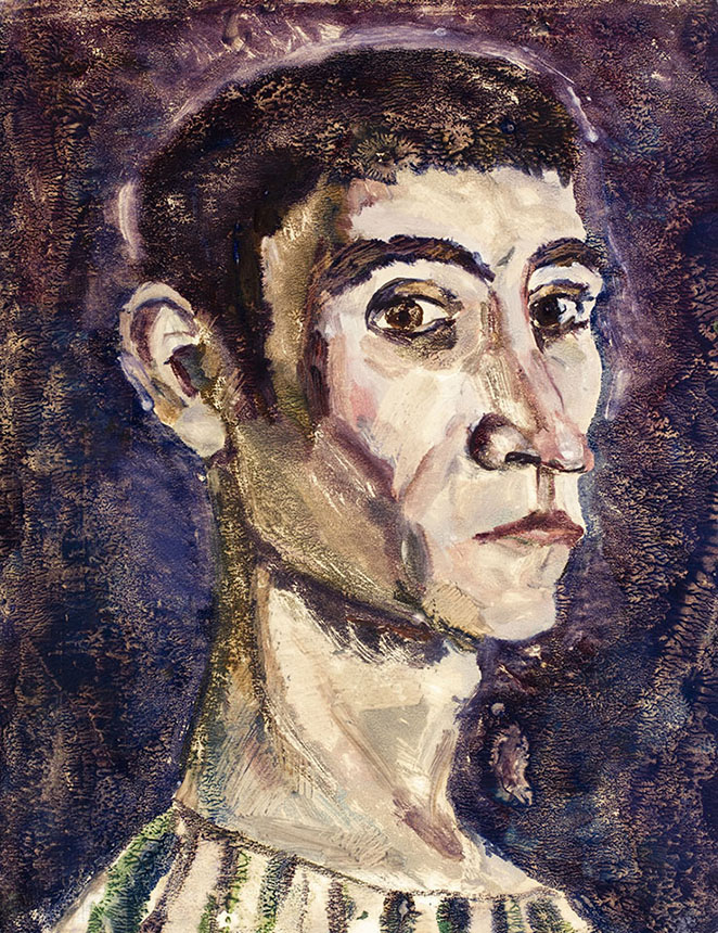 亚历山大·舍尔图诺夫 自画像 1974 彩色版画 39 × 30